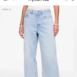 Madewell Baggy low slung crop denim